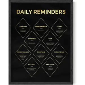 ALAYRA Inspirational Poster (12x16, Unframed) - Positive Quotes Wall Decor for Office, Motivational Wall Art for Living Room, Bedroom, Gym, Mancave 01