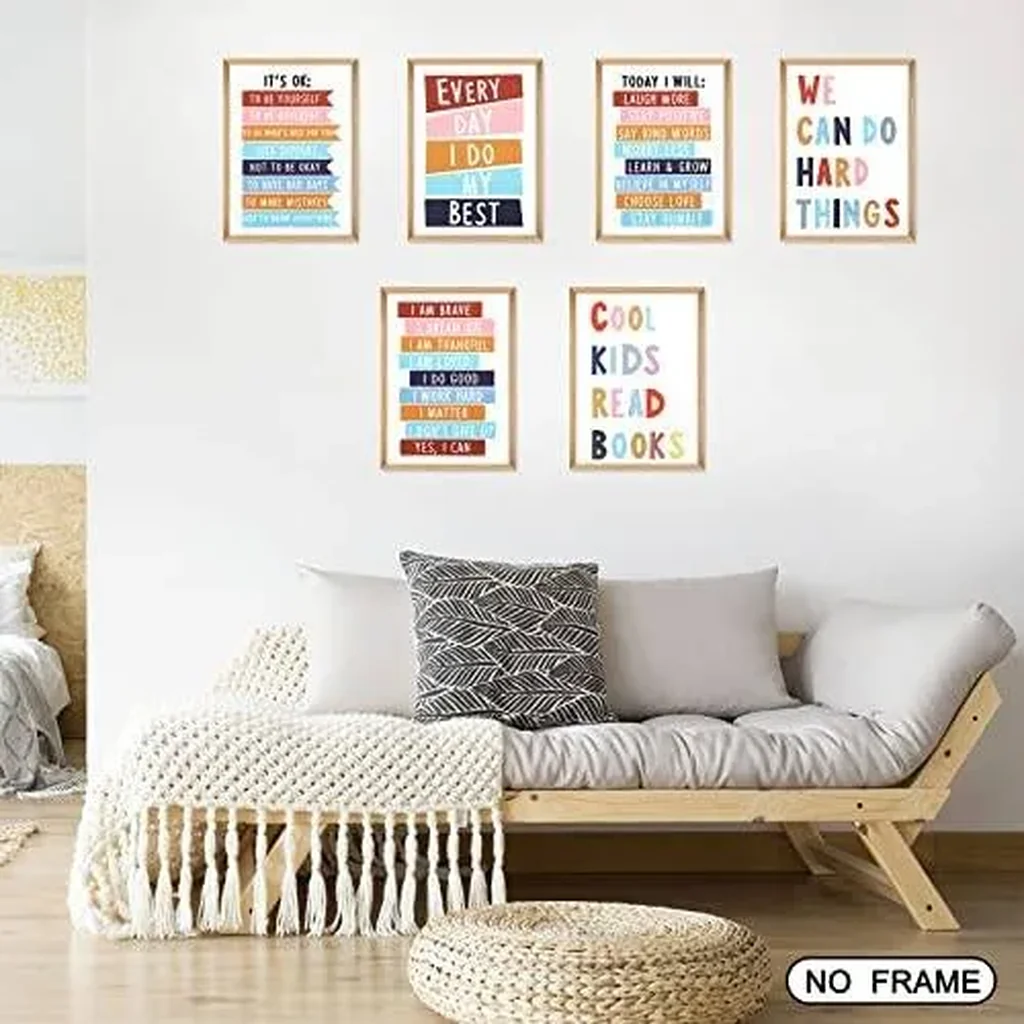 ALAYRA Inspirational Quote Wall Art Poster, A4 Growth Mindset Canvas Prints, Kids Positive Motivational Murals for Nursery Preschool Classroom Bulletin Board Homeschool Bedroom Daycare Decor-Unframed - Image 4