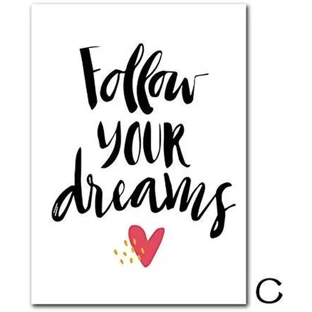 ALAYRA Inspirational Quotes Canvas Painting Nordic Posters and Prints Wall Art Giclee Canvas Pictures Abstract Poster 60x80cm/23.6x31.4 in/No Frame 01 - Image 3