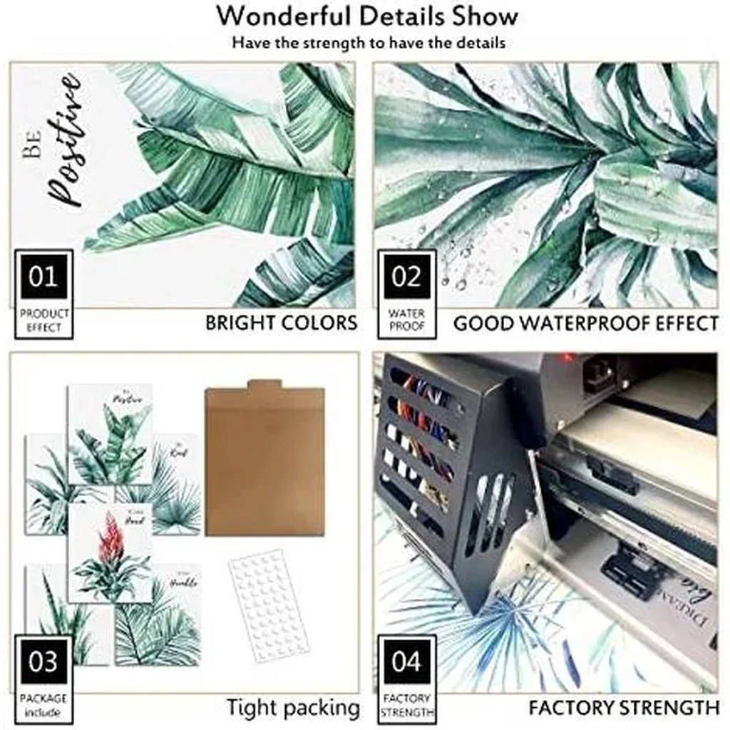 ALAYRA Inspirational Wall Art Print Set of 6 Tropical Botanical Leaves Wall Decor Plant Leaf Canvas Wall Art Set Pictures Motivational Wall Art Posters for Living Room (11"x14" UNFRAMED) 01 - Image 3