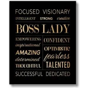 ALAYRA Inspirational Women Teen Girls Room Wall Decor Art Prints (UNFRAMED 8 x 10) Motivational Quote Posters Office Bedroom (Boss Lady Affirmations) 01