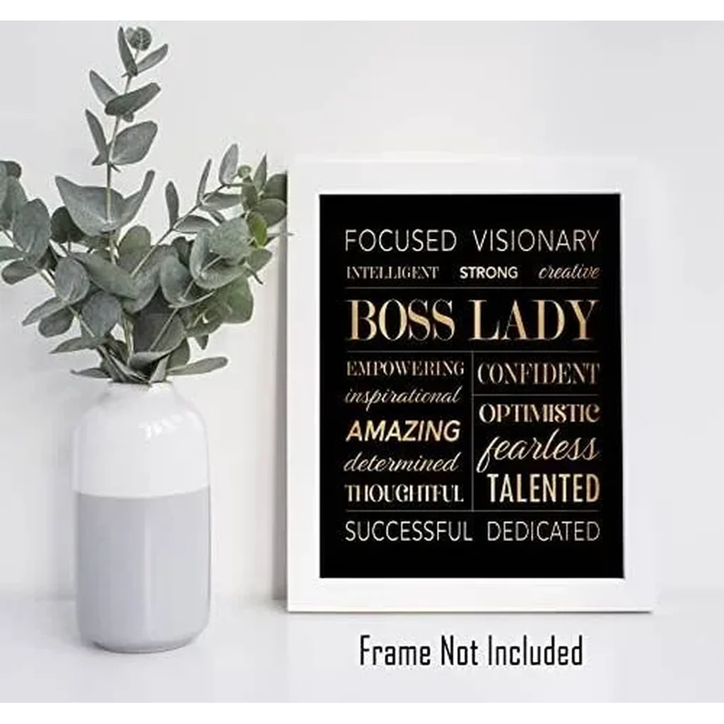 ALAYRA Inspirational Women Teen Girls Room Wall Decor Art Prints (UNFRAMED 8 x 10) Motivational Quote Posters Office Bedroom (Boss Lady Affirmations) 01 - Image 2
