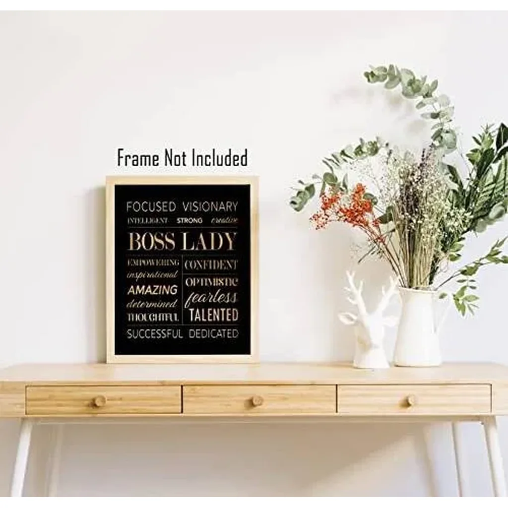 ALAYRA Inspirational Women Teen Girls Room Wall Decor Art Prints (UNFRAMED 8 x 10) Motivational Quote Posters Office Bedroom (Boss Lady Affirmations) 01 - Image 3