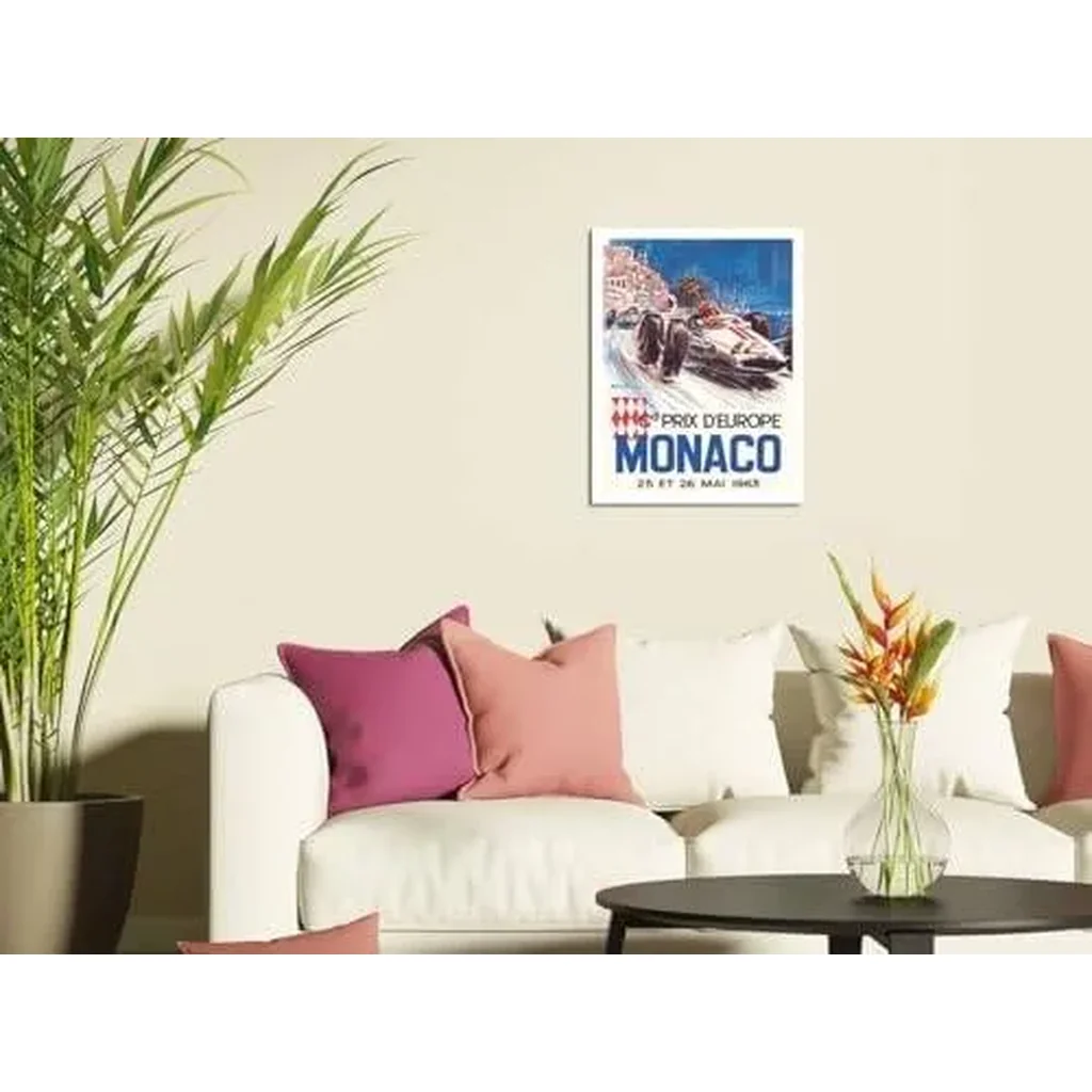 ALAYRA Island Art Monaco Grand Prix Europe (Gd Prix DEurope) - Formula One F1 - Vintage Car Racing Poster by Michel Beligond c.1963 - Master Print (Unframed) 9in x 12in 01 - Image 2