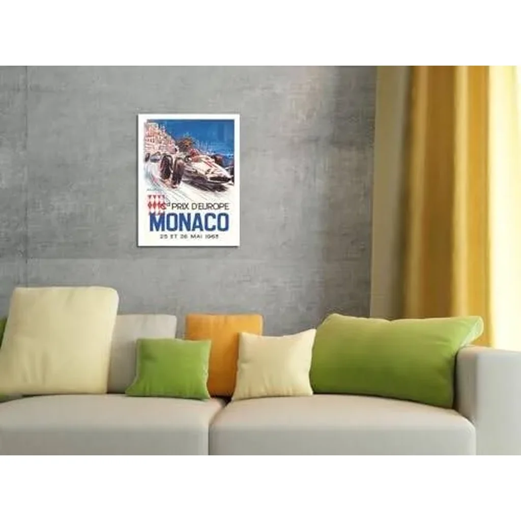 ALAYRA Island Art Monaco Grand Prix Europe (Gd Prix DEurope) - Formula One F1 - Vintage Car Racing Poster by Michel Beligond c.1963 - Master Print (Unframed) 9in x 12in 01 - Image 3