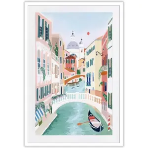 ALAYRA Italy Colorful And Stylish In Venice Posters Venice Italy The Romantic City In Prints Illustration Wall Art Venice Italy Retro Funky Minimalist Wall Decor For 12x16in Unframed 01