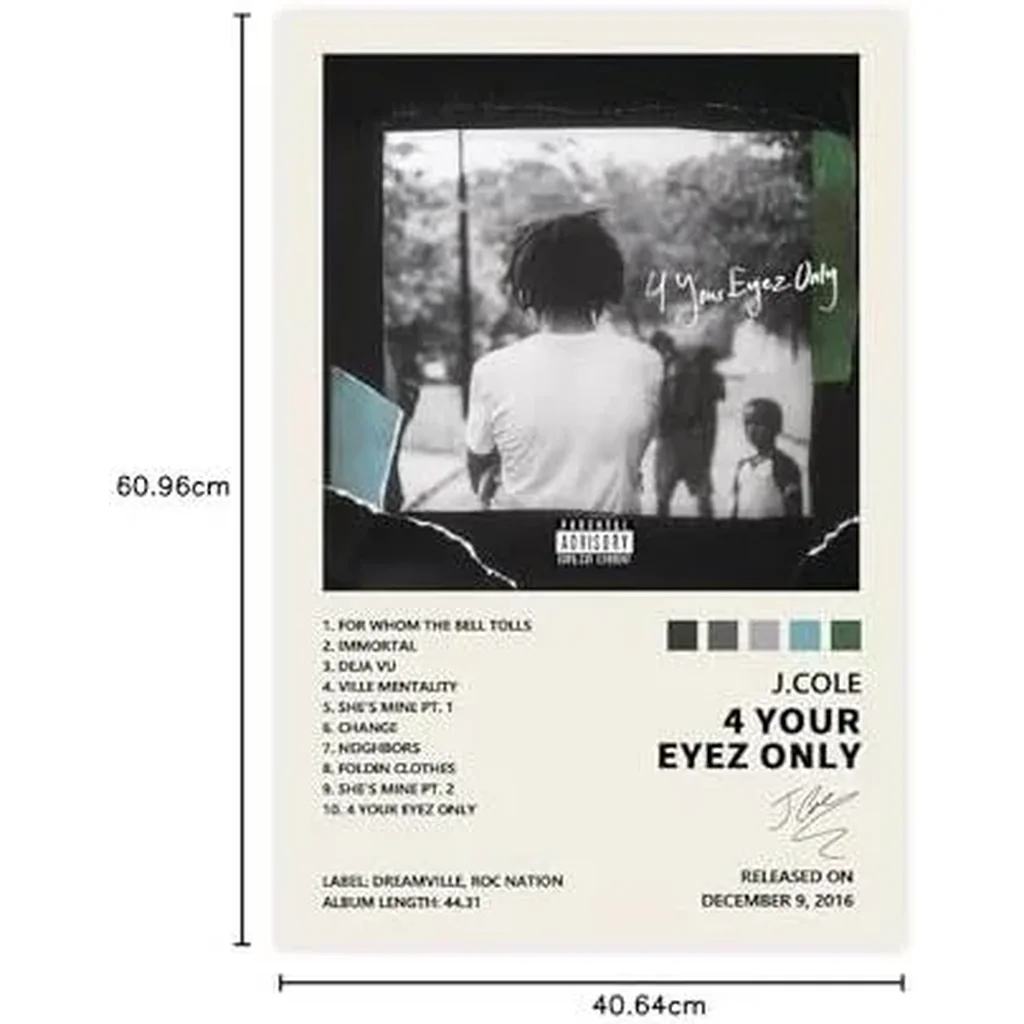 ALAYRA J Cole 4 Your Eyez Only Music Album Cover Signed Limited Poster Canvas Poster Bedroom Decor Sports Landscape Office Room Decor Gift Unframe16x24inch(40x60cm) 01 - Image 2
