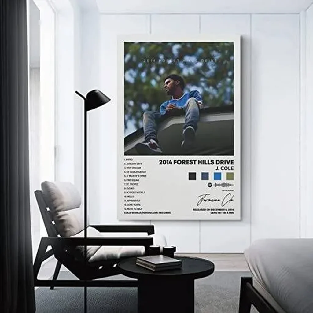 ALAYRA J. Cole - 2 014 Forest Hills Drive Album Cover Canvas Posters for Room Aesthetic Gift Unframe12x18inch(30x45cm) 01 - Image 2