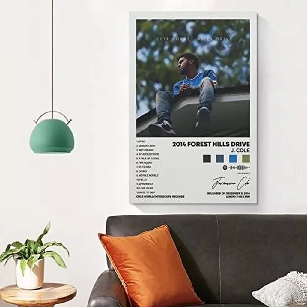 ALAYRA J. Cole - 2 014 Forest Hills Drive Album Cover Canvas Posters for Room Aesthetic Gift Unframe12x18inch(30x45cm) 01 - Image 4
