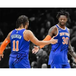 ALAYRA Jalen Brunson Julius Randle Signed Photo Autograph Print Wall Art Home Decor, 8 x 10 Inch, White 01