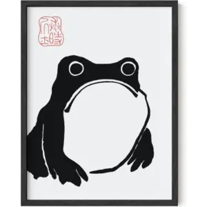 ALAYRA Japandi Frog Poster - Vintage Matsumoto Frog Poster, Wabi Sabi Japanese Art, Japandi Art for Bedroom, Asian Decor 12x16 Unframed 01