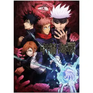 ALAYRA Japanese Anime Jujutsu Kaisen Poster Yuji Itadori Print on Canvas Painting Wall Art for Living Room Decor Boy Gift (Unframed, Q-Jujutsu Kaisen 2-1pcs) 01