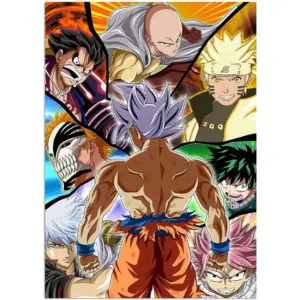 ALAYRA Japanese Anime Poste Luffy MHA Print on Canvas Painting Wall Art for Living Room Decor Boy Gift, Unframed 01