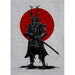 ALAYRA Japanese Bushido Poster Pictures, Japanese Ninjas Samurai Figures Painting, Japanese Figures and Mount Fuji Poster, Without Frame (JP- 01, 1 Pieces, 30 x 40 cm) 01