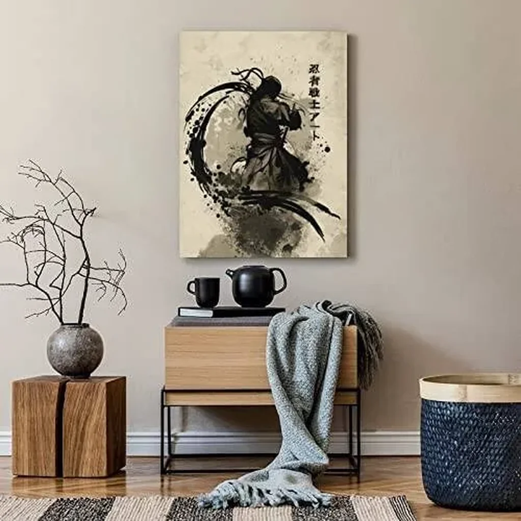 ALAYRA Japanese Ink Bushido Posters Canvas Painting Vintage Print Wall Art Character Pictures Decoration Living Room Home Decor Unframed 12 x18 inches 01 - Image 3