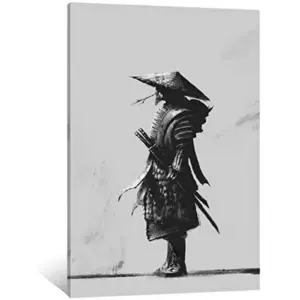 ALAYRA Japanese Samurai Warrior Wall Art Bushido Oil Paintings Ninja Martial Printed on Canvas Home Decor Pictures Unframe (16x24 inch, Samurai Warrior-2) 01