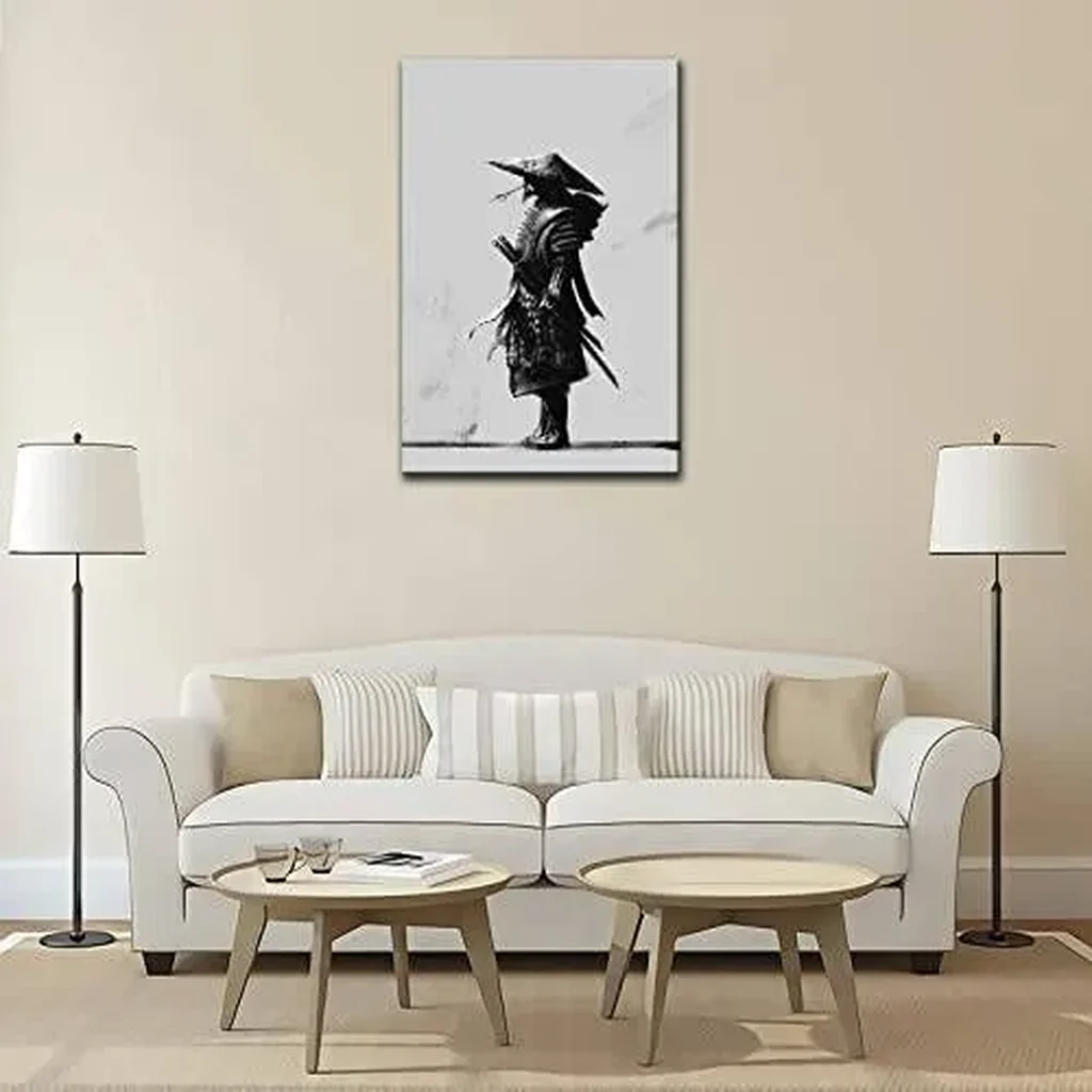ALAYRA Japanese Samurai Warrior Wall Art Bushido Oil Paintings Ninja Martial Printed on Canvas Home Decor Pictures Unframe (16x24 inch, Samurai Warrior-2) 01 - Image 5