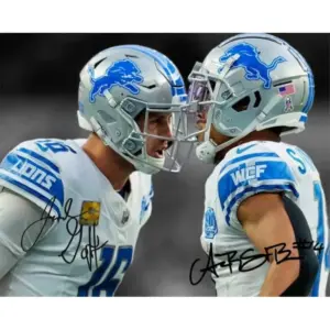 ALAYRA Jared Goff Amon-Ra St Brown Signed Photo Autograph Print Wall Art Home Decor 01