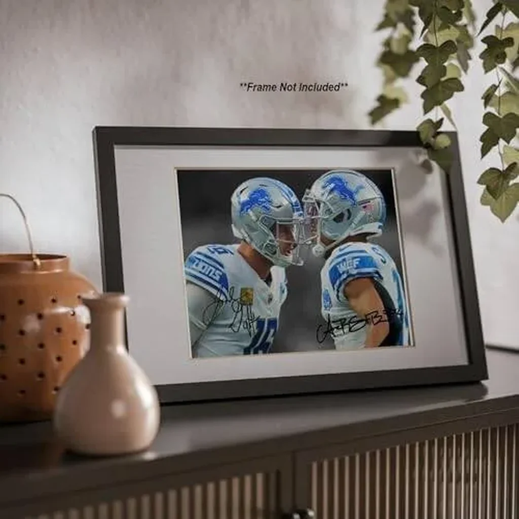 ALAYRA Jared Goff Amon-Ra St Brown Signed Photo Autograph Print Wall Art Home Decor 01 - Image 5