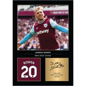 ALAYRA Jarrod Bowen Signed A4 Printed Photo Picture Display Gift For West Ham Fans Digitally Reproduced Signature Unframed 01