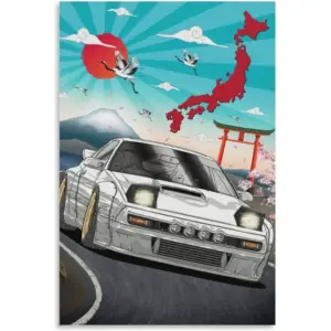 ALAYRA JDM Automotive Art JDM Car Poster Art Canvas Poster Living Room Decor Home Framed/Unframed 12x18inch(30x45cm) 01