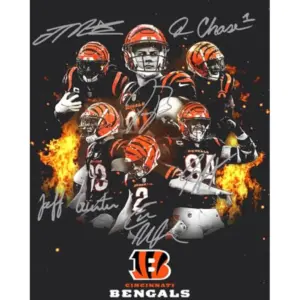 ALAYRA Joe Burrow Ja'Marr Chase Mixon Gunter Hubbard McPherson Signed Photo Autograph Print Wall Art Home Decor 01