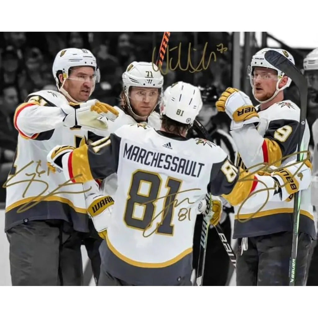 ALAYRA Jonathan Marchessault William Karlsson Reilly Smith Signed Photo Autograph Print Wall Art Home Decor 01