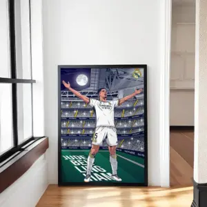 ALAYRA Jude Bellingham Framed Poster For Gifting/For Room Decor/For Football Fans (A3, BLACK) 01