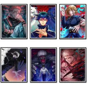 ALAYRA Jujutsu poster, Japan Anime Poster set, The painting on the wall of the anime posters room, anime decor wallpaper(Anime, 8x10inchx6pcs Unframed 01
