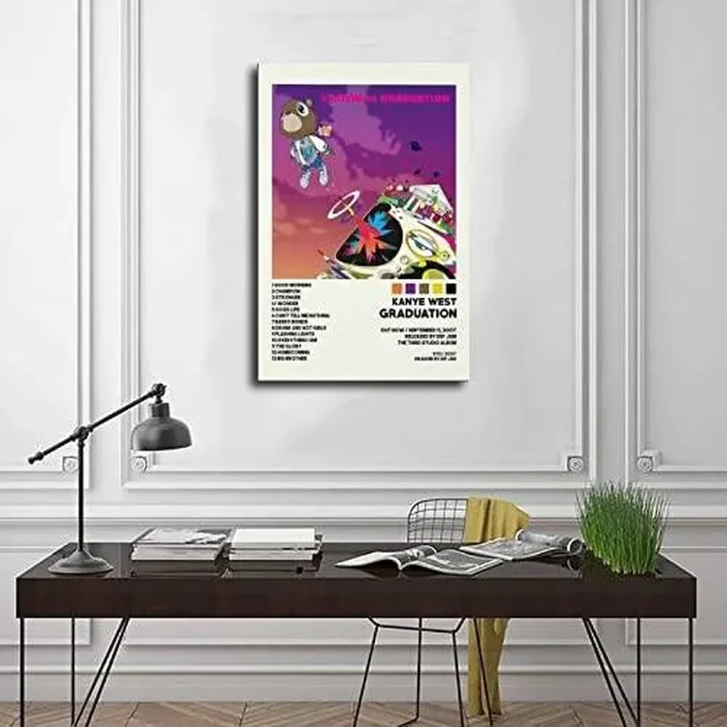 ALAYRA Kanye Posters Graduation Album Cover Canvas Poster Cool Wall Decor Art Print Posters for Room Aesthetic Unframe12x18inch(30x45cm) 01 - Image 2
