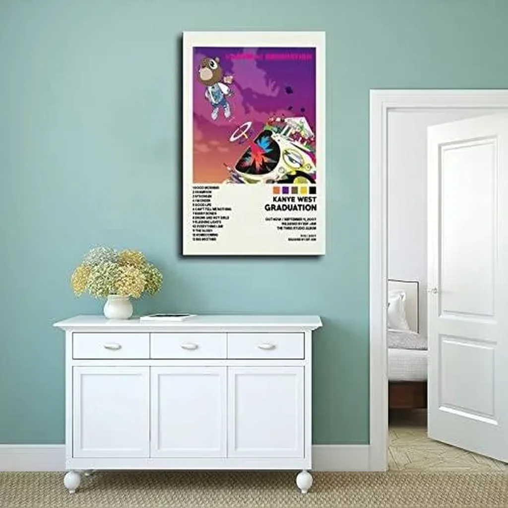 ALAYRA Kanye Posters Graduation Album Cover Canvas Poster Cool Wall Decor Art Print Posters for Room Aesthetic Unframe12x18inch(30x45cm) 01 - Image 3
