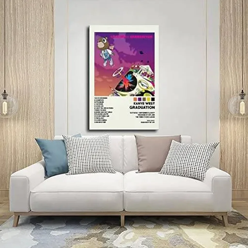 ALAYRA Kanye Posters Graduation Album Cover Canvas Poster Cool Wall Decor Art Print Posters for Room Aesthetic Unframe12x18inch(30x45cm) 01 - Image 4