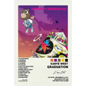 ALAYRA Kanye Posters Graduation Album Cover Canvas Poster Music Posters Wall Art Decor Print Posters for Room Aesthetic Unframe12x18inch(30x45cm) 01
