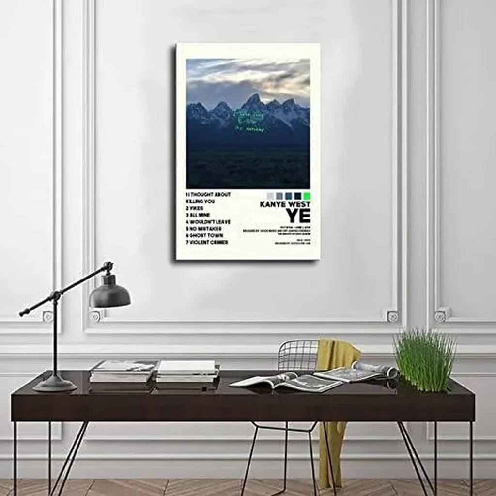 ALAYRA Kanye Posters YE Album Cover Canvas Poster Cool Wall Decor Art Print Posters for Room Aesthetic Unframe12x18inch(30x45cm) 01 - Image 2