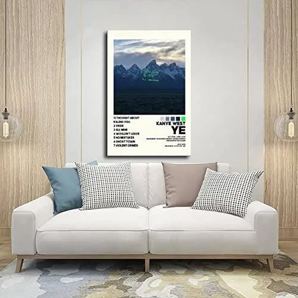 ALAYRA Kanye Posters YE Album Cover Canvas Poster Cool Wall Decor Art Print Posters for Room Aesthetic Unframe12x18inch(30x45cm) 01 - Image 4
