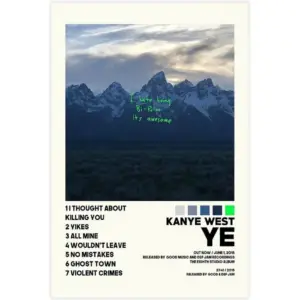 ALAYRA Kanye Posters YE Album Cover Canvas Poster Cool Wall Decor Art Print Posters for Room Aesthetic Unframe16x24inch(40x60cm) 01
