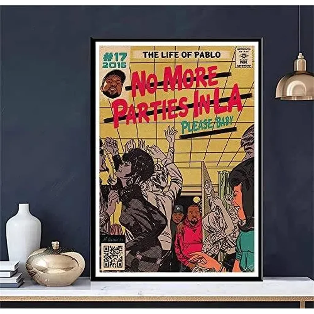 ALAYRA Kanye West & Kendrick Lamar Poster No More Parties in LA Music Album Posters Aesthetics Room HD Print Canvas Wall Art Home Decor 12x18 inch Unframed 01 - Image 2