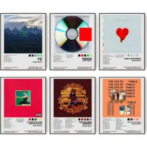 ALAYRA Kanye West Posters Art Prints Music Album Cover Poster Prints Room Aesthetic Canvas Wall Art Prints for Girl and Boy Teens Dorm Bedroom Room Wall Decor (8"x10" UNFRAMED) 01