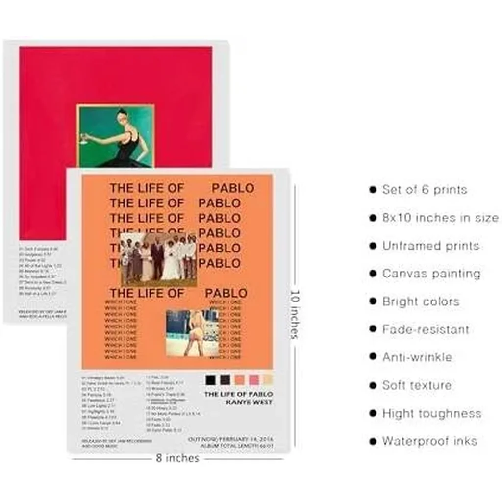 ALAYRA Kanye West Posters Art Prints Music Album Cover Poster Prints Room Aesthetic Canvas Wall Art Prints for Girl and Boy Teens Dorm Bedroom Room Wall Decor (8"x10" UNFRAMED) 01 - Image 4
