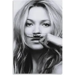 ALAYRA Kate Moss Black And White Photo Poster Canvas Wall Art Prints for Wall Decor Room Decor Bedroom Decor Gifts Posters 16x24inch(40x60cm) Unframe-style 01