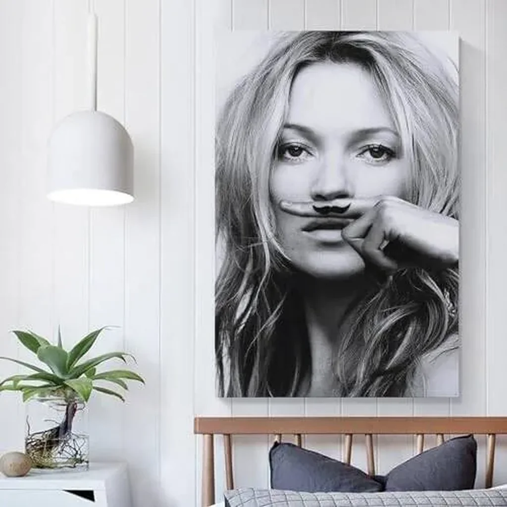 ALAYRA Kate Moss Black And White Photo Poster Canvas Wall Art Prints for Wall Decor Room Decor Bedroom Decor Gifts Posters 16x24inch(40x60cm) Unframe-style 01 - Image 3