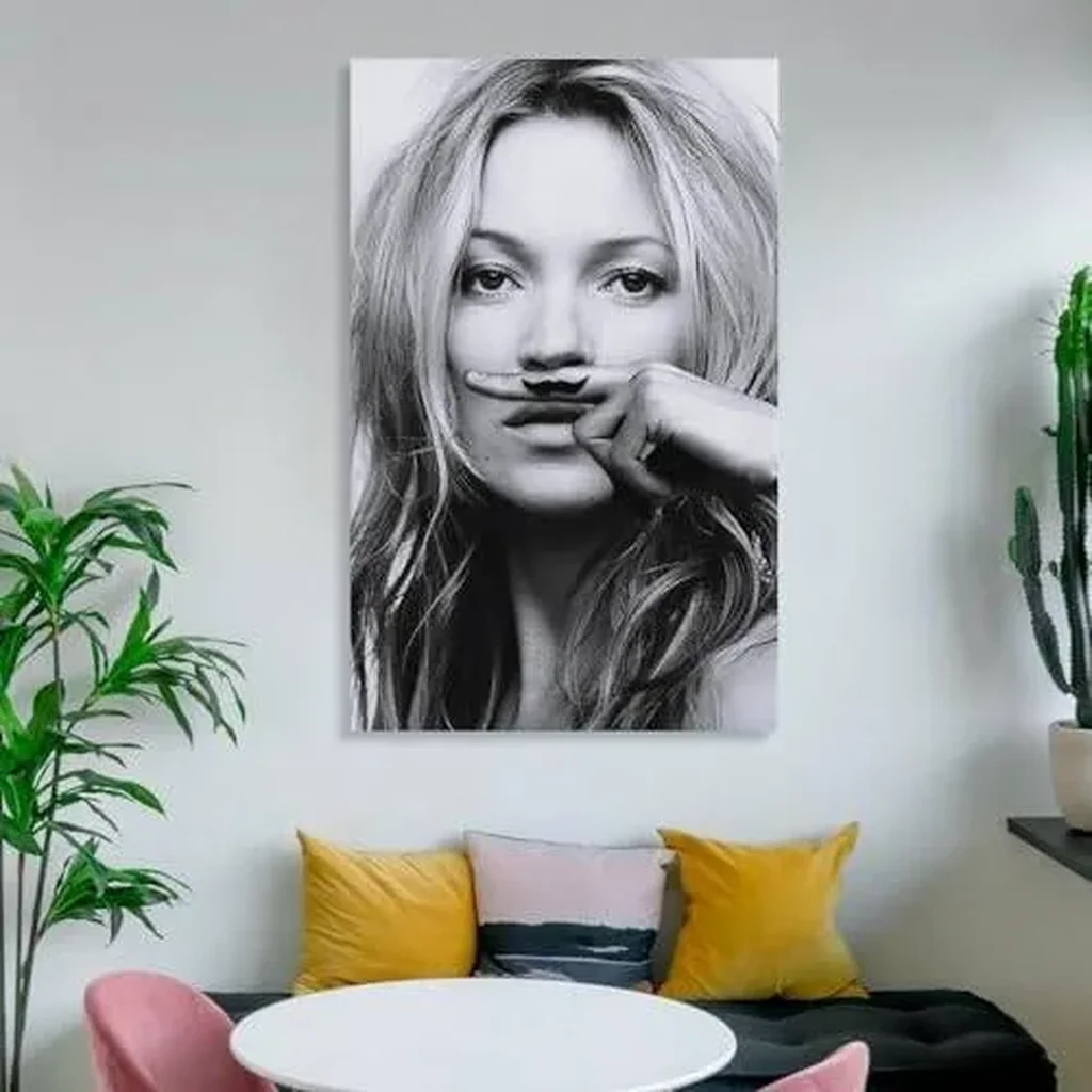 ALAYRA Kate Moss Black And White Photo Poster Canvas Wall Art Prints for Wall Decor Room Decor Bedroom Decor Gifts Posters 16x24inch(40x60cm) Unframe-style 01 - Image 4