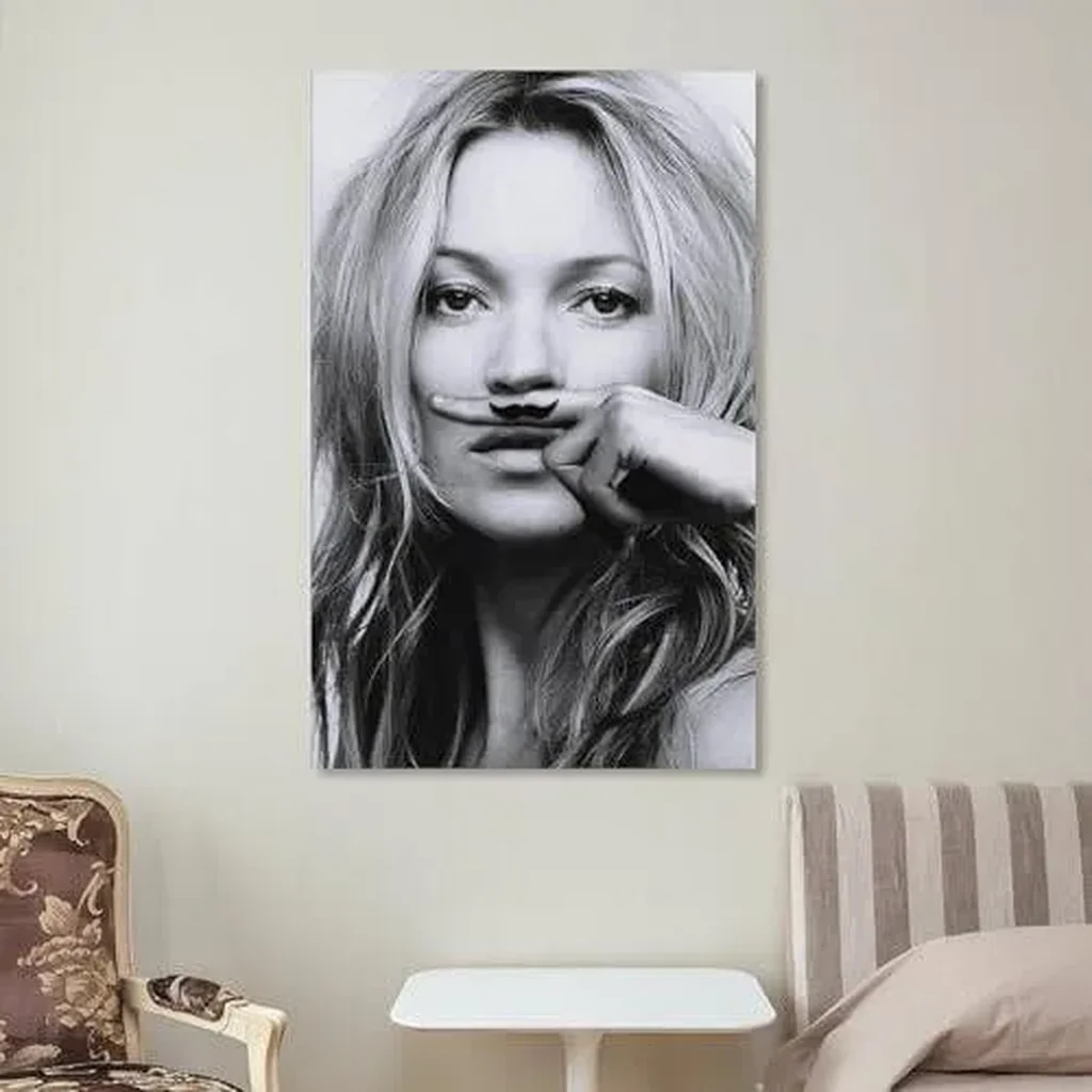 ALAYRA Kate Moss Black And White Photo Poster Canvas Wall Art Prints for Wall Decor Room Decor Bedroom Decor Gifts Posters 16x24inch(40x60cm) Unframe-style 01 - Image 5