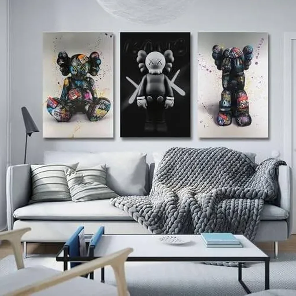 ALAYRA Kawss Poster Set of 3 Trends Graffiti Aesthetic Poster Canvas 90s Wall Art Room Aesthetic Posters Unframed 12x18inch(30x45cm)-3pcs 01 - Image 2