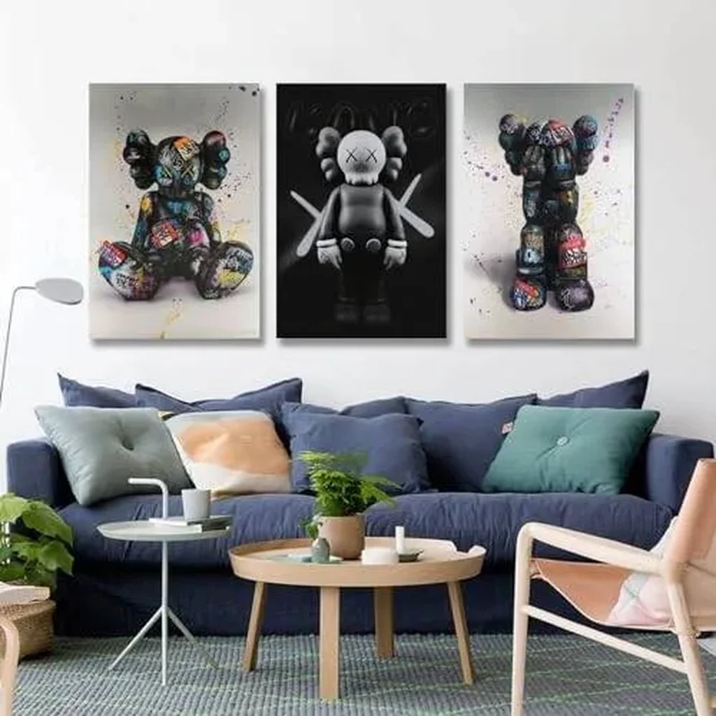 ALAYRA Kawss Poster Set of 3 Trends Graffiti Aesthetic Poster Canvas 90s Wall Art Room Aesthetic Posters Unframed 12x18inch(30x45cm)-3pcs 01 - Image 3
