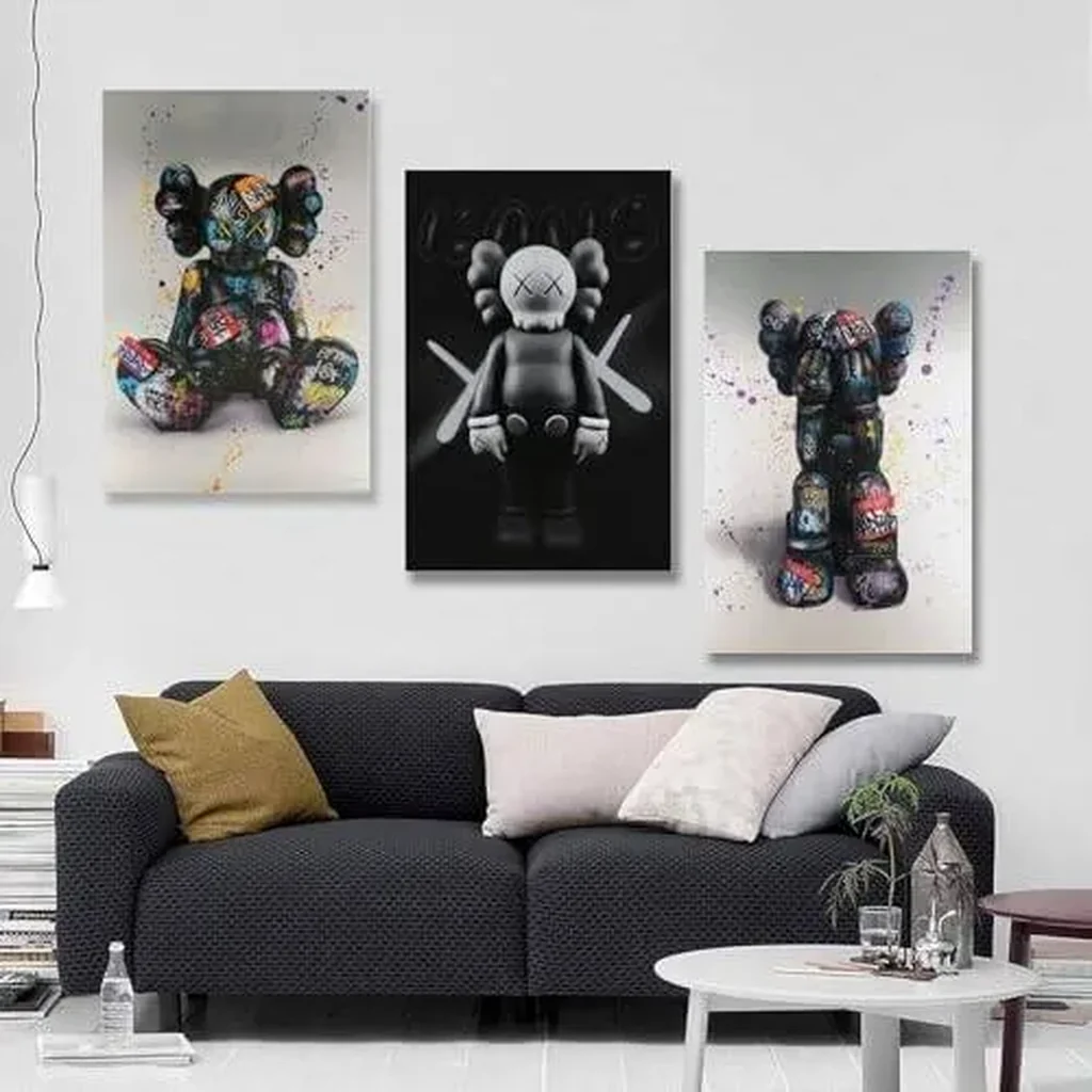 ALAYRA Kawss Poster Set of 3 Trends Graffiti Aesthetic Poster Canvas 90s Wall Art Room Aesthetic Posters Unframed 12x18inch(30x45cm)-3pcs 01 - Image 4