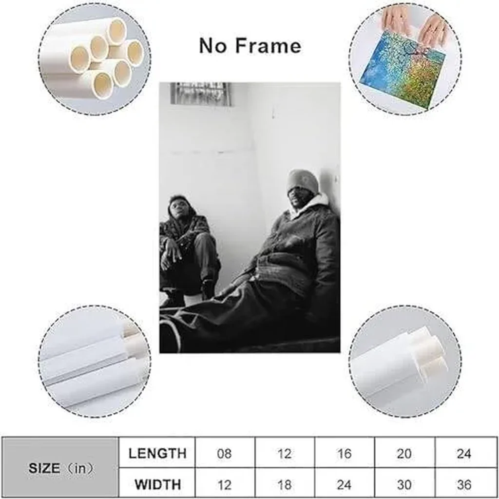 ALAYRA Kendrick Lamar Baby Keem Range Brothers Poster Poster Music Album Cover Poster Wall Art Decor Canvas Poster for Bedroom Artistic Poster Decoration Unframe-style 12x18inch(30x45cm) 01 - Image 2