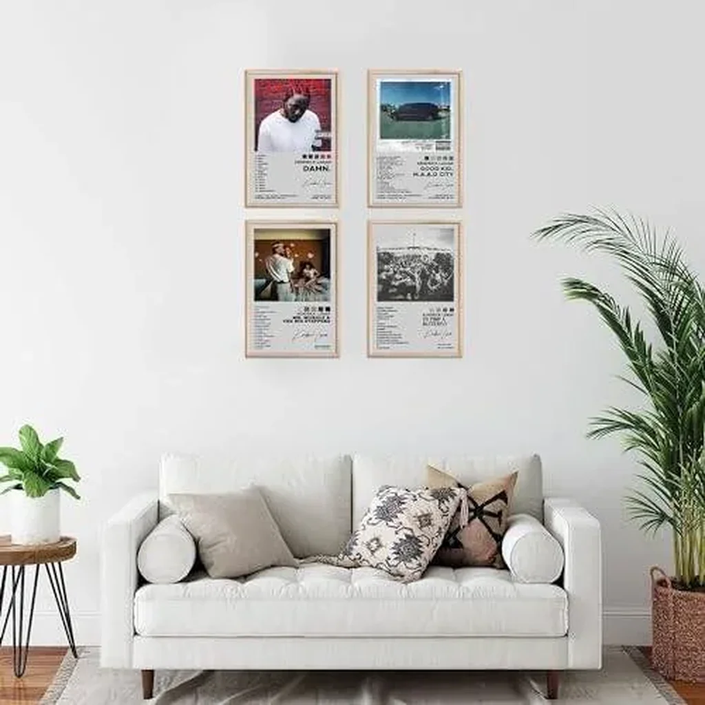 ALAYRA Kendrick Lamar Canvas Poster Set of 4, Hip-Hop Music Album Cover Art, Signed Limited Edition, Unframed, 8x12 inch, Suitable for Living Room, Bathroom, Office, Dorm, Classroom 01 - Image 2