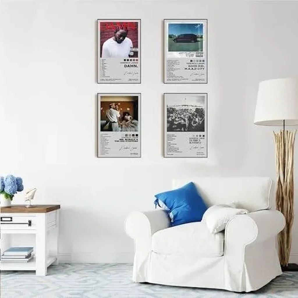 ALAYRA Kendrick Lamar Canvas Poster Set of 4, Hip-Hop Music Album Cover Art, Signed Limited Edition, Unframed, 8x12 inch, Suitable for Living Room, Bathroom, Office, Dorm, Classroom 01 - Image 5