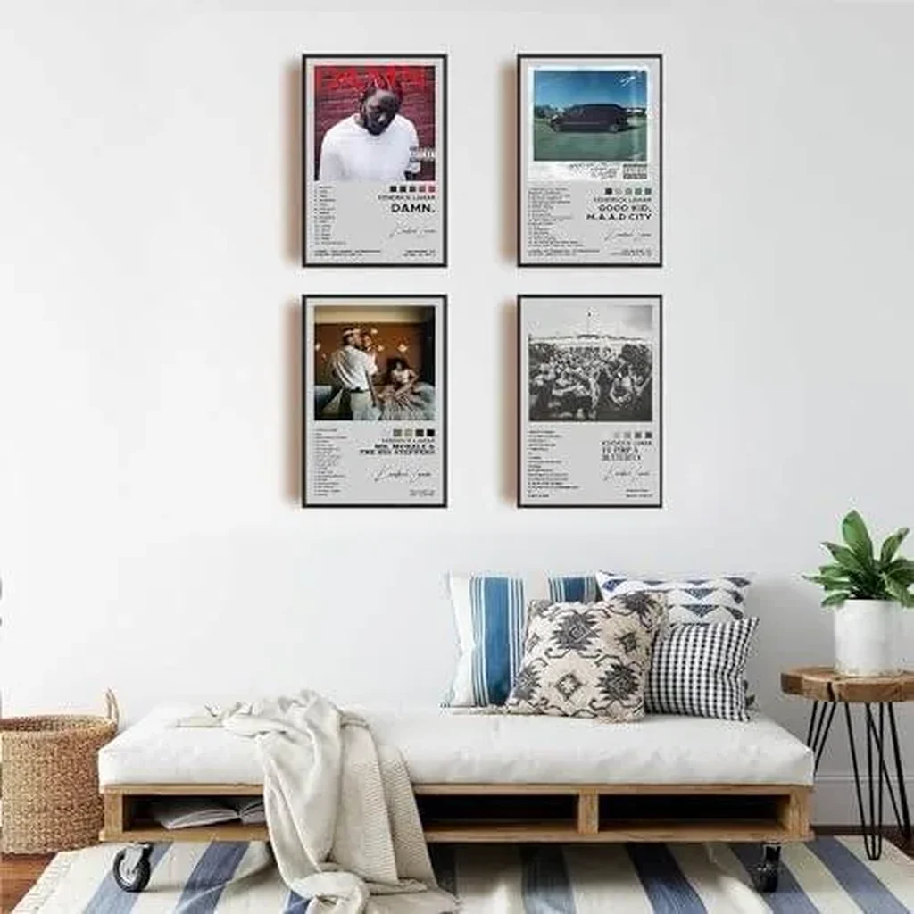 ALAYRA Kendrick Lamar Canvas Poster Set of 4, Hip-Hop Music Album Cover Art, Signed Limited Edition, Unframed, 8x12 inch, Suitable for Living Room, Bathroom, Office, Dorm, Classroom 01 - Image 6